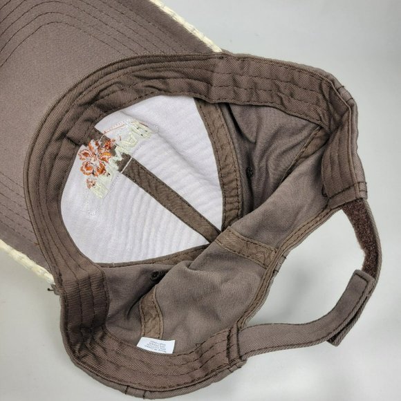 Hawaii Aloha Adjustable Strapback Baseball Hat Trucker Cap Brown / Tan Weave - Picture 6 of 7